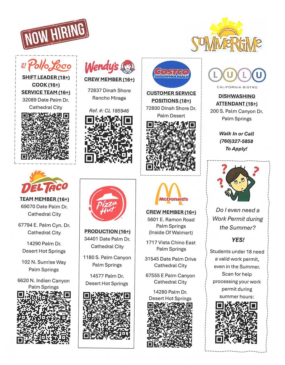 Summer jobs